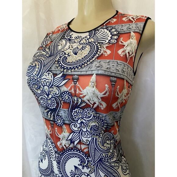Clover Canyon Henna Print Dress Bodycon Neoprene Scuba Sheath Shiva Hind… - Picture 4 of 13